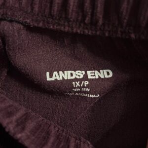 Land’s End Elastic Waist Corduroy High Rise Pants Women’s Size 1X Burgundy Wine